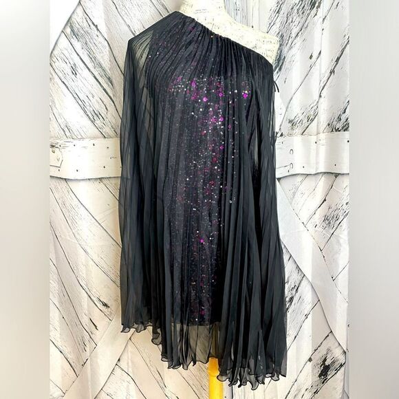Mark & James BADGLEY MISCHKA One Shoulder Sequin Overlay Dress-Size 0 - Picture 1 of 6